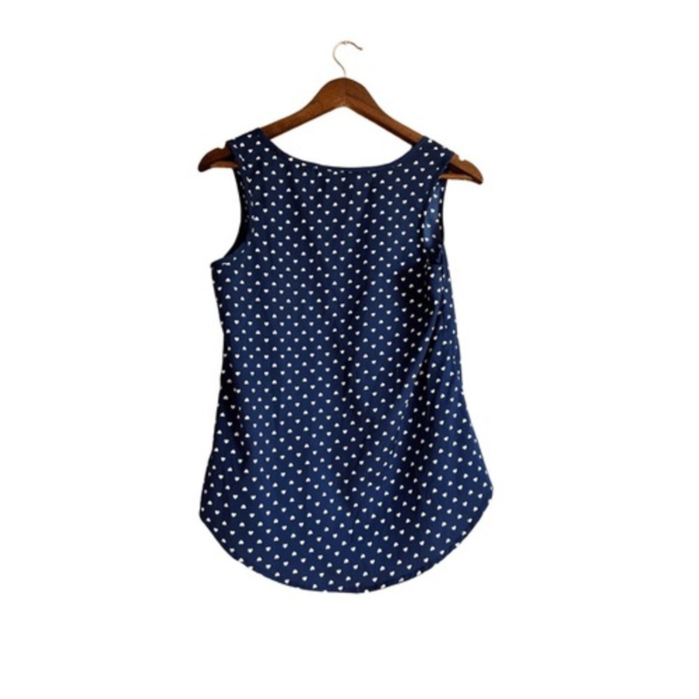 Charming Charlie‎ Women's Blue Sleeveless Heart Print Tank Top - Picture 5 of 5